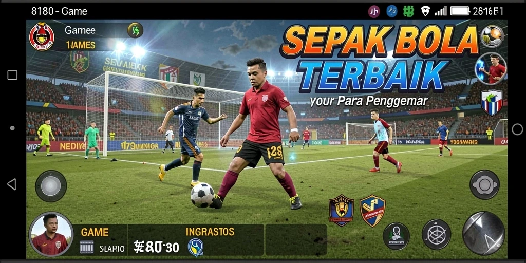 Tampilan gameplay menarik dari game sepak bola 8180.