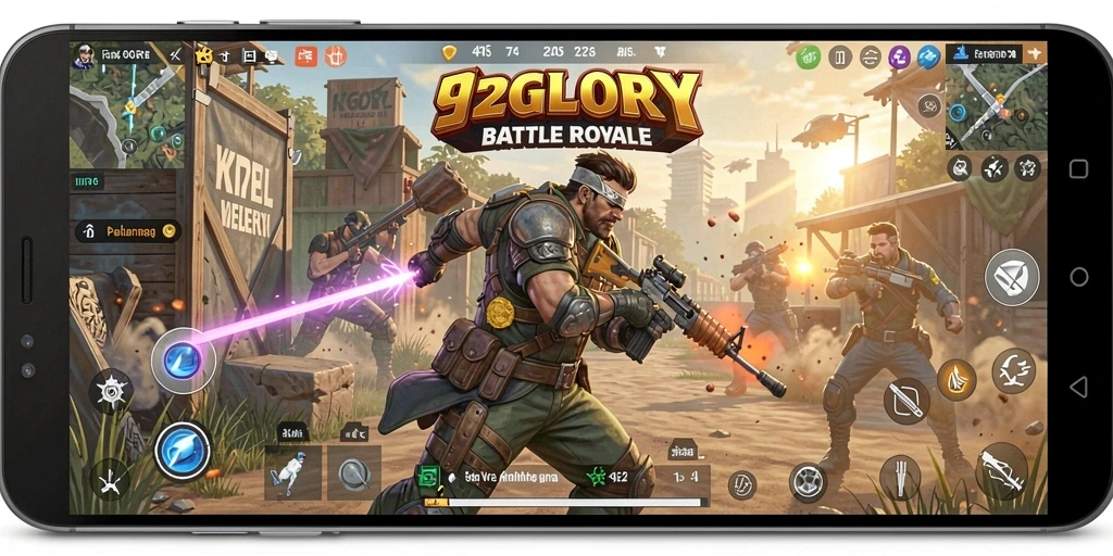 Screenshot epik dari gameplay Battle Royale 92GLORY.