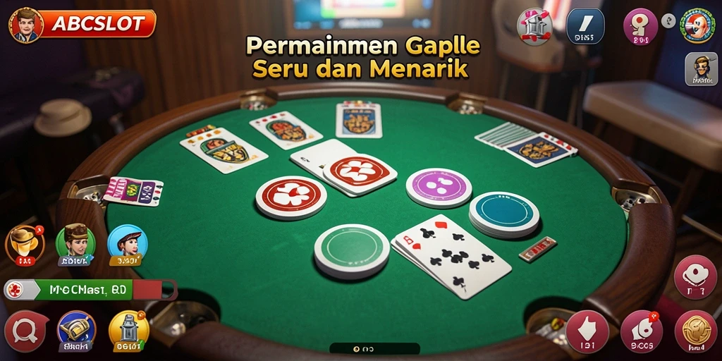 Tampilan gameplay seru di ABCSLOT yang menggugah semangat bermain gaple.