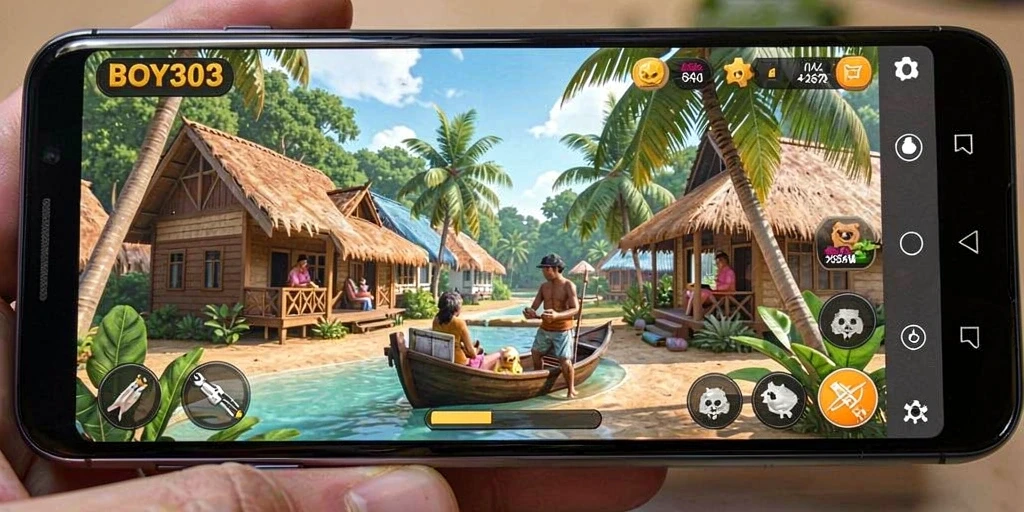 Screenshot utama BOY303 menampilkan gameplay yang ceria dan menarik.