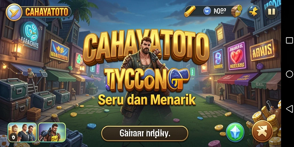 Tampilan gameplay menarik dalam CAHAYATOTO, menunjukkan kemajuan bisnis.