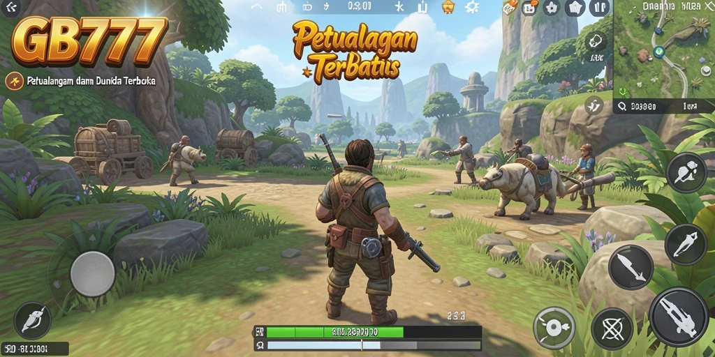 Screenshot GB777 menampilkan momen seru dalam dunia Open World.