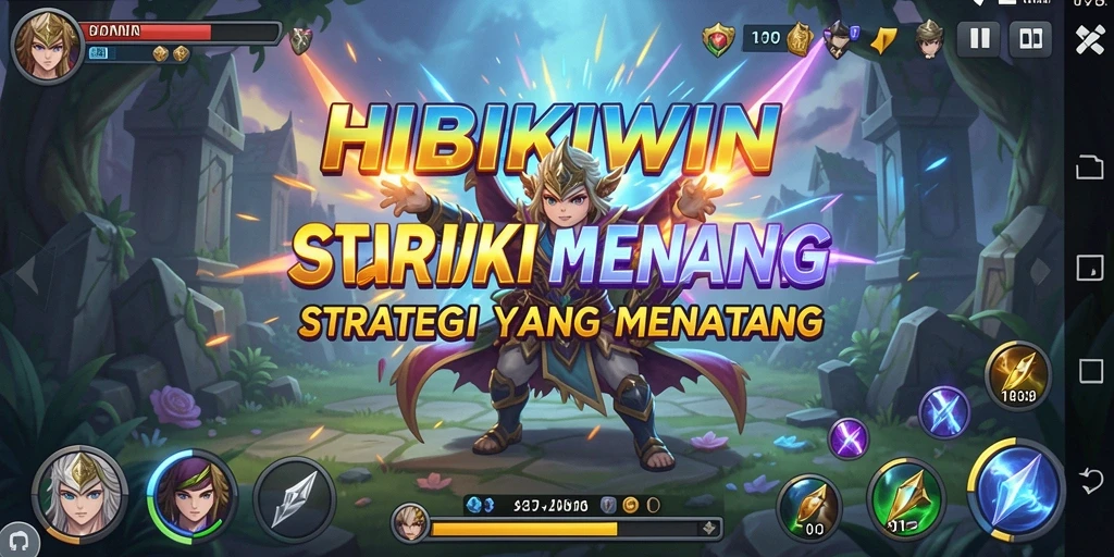 Tampilan gameplay strategi HIBIKIWIN yang menegangkan dan penuh aksi.