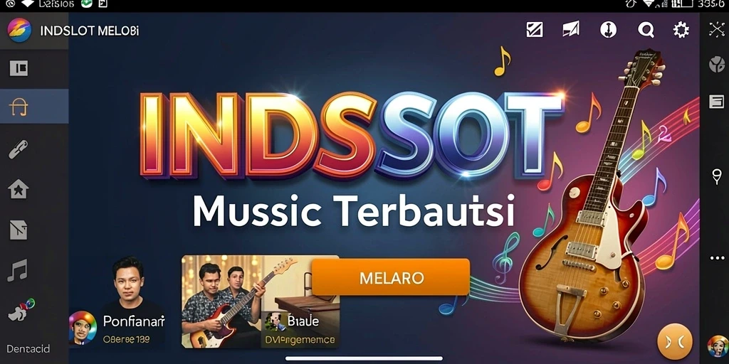 Tampilan gameplay INDSLOT dengan antarmuka musik yang menarik.