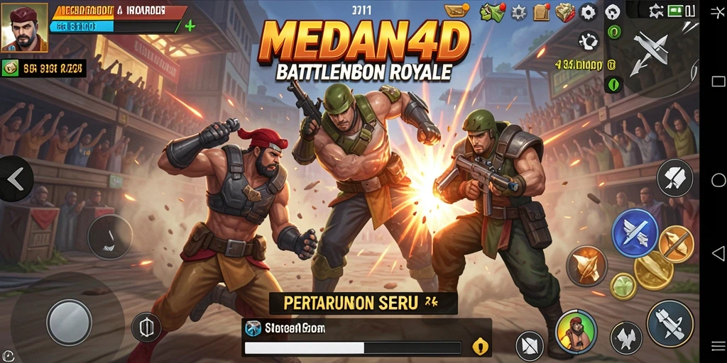 Tampilan gameplay Battle Royale yang intens dan seru di MEDAN4D.
