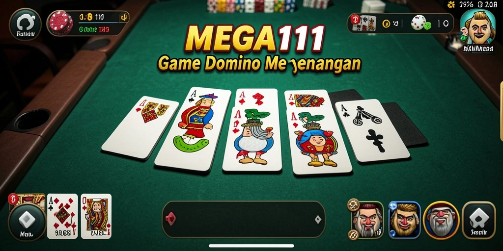 Tampilan gameplay seru dalam permainan Domino MEGA111.