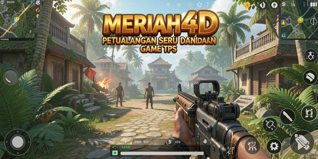 Tangkapan layar gameplay MERIAH4D menampilkan aksi seru pertempuran TPS.