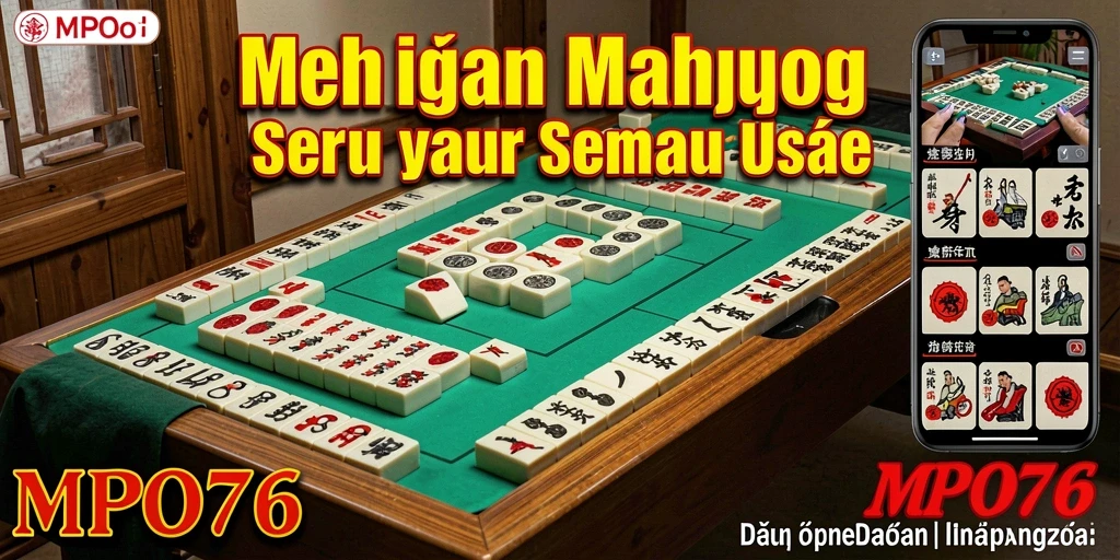Screenshot MPO76 menunjukkan gameplay Mahjong yang mengasyikkan dan interaktif.