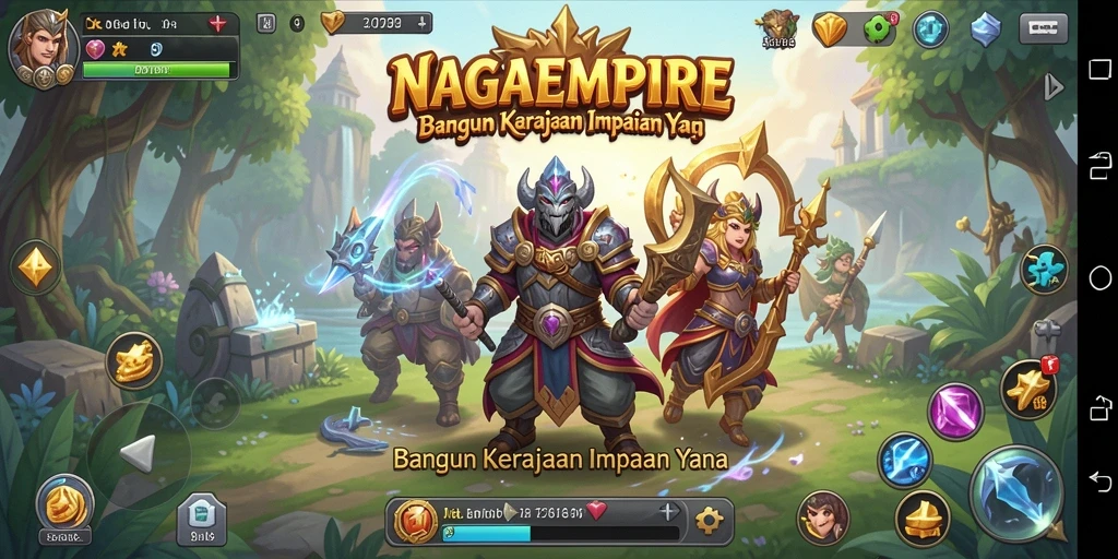 Tampilan gameplay NAGAEMPIRE yang menarik dan penuh strategi.
