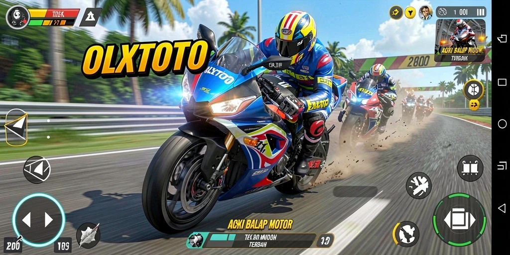 Tampilan mendebarkan gameplay balap motor di OLXTOTO.