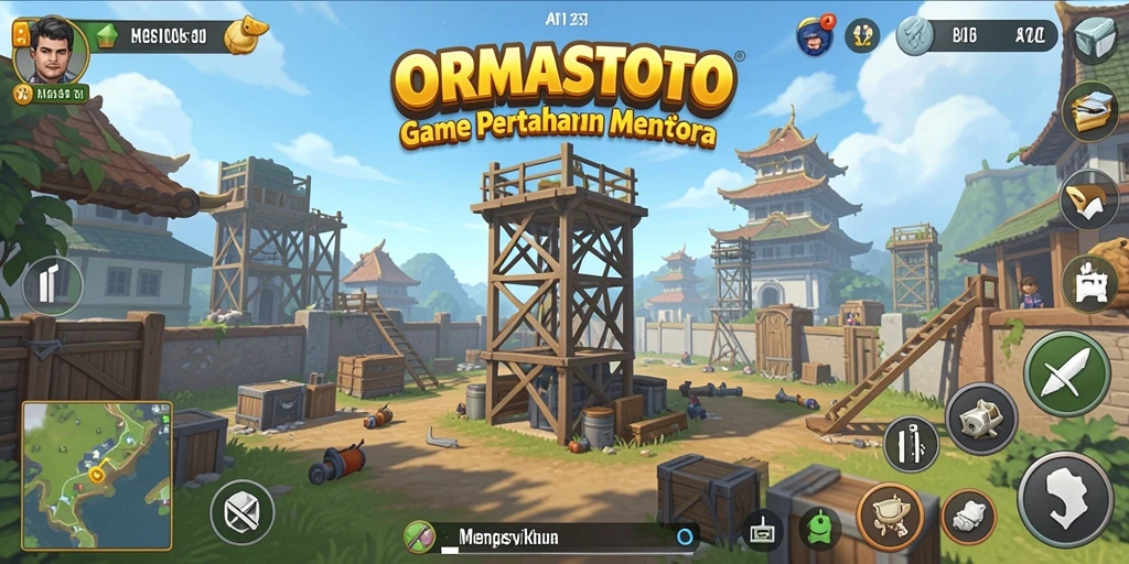 Gameplay seru ORMASTOTO dengan menara pertahanan yang strategis.