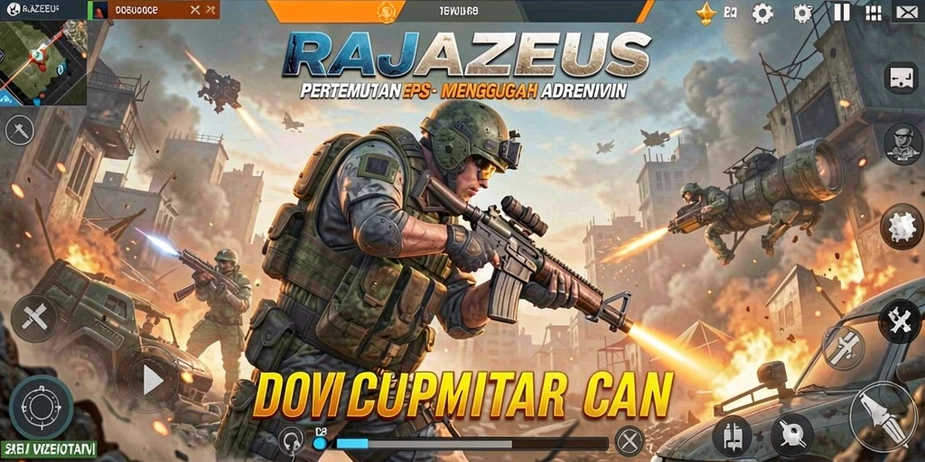 Screenshot seru dari pertempuran di RAJAZEUS dengan grafis luar biasa.