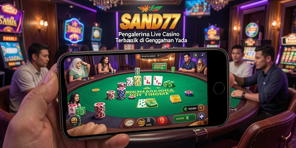 Tampilan permainan Live Casino yang mendebarkan di SAND77.