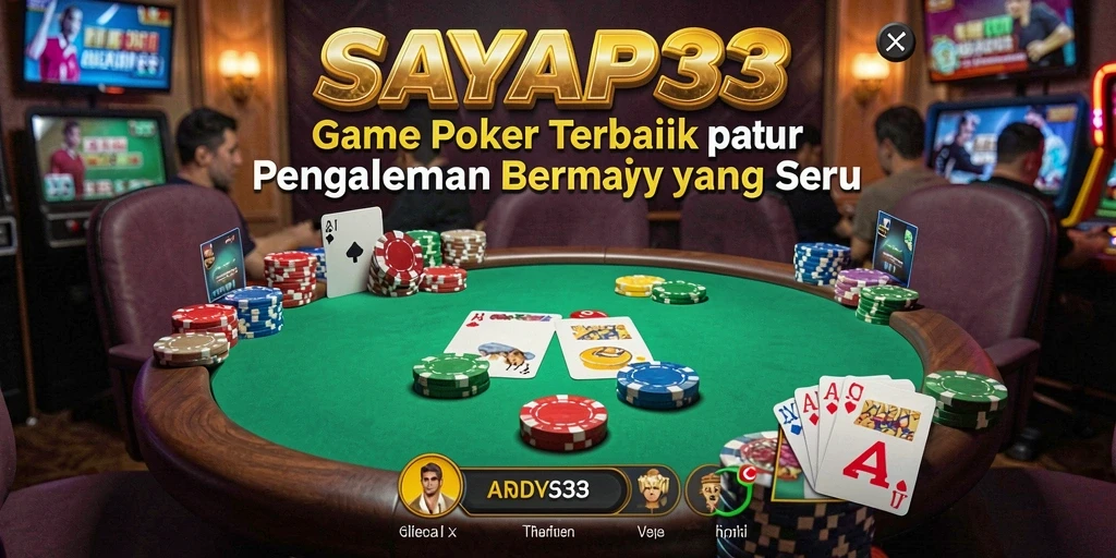 Screenshot SAYAP33 menunjukkan suasana permainan Poker yang menarik dan interaktif.