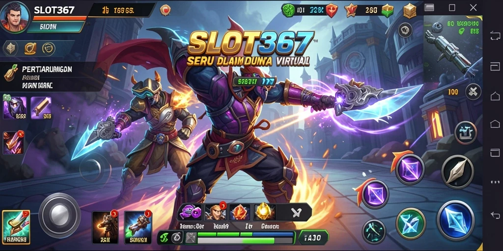 Screenshot utama SLOT367 menampilkan aksi pertarungan yang intens dan karakter yang kuat.