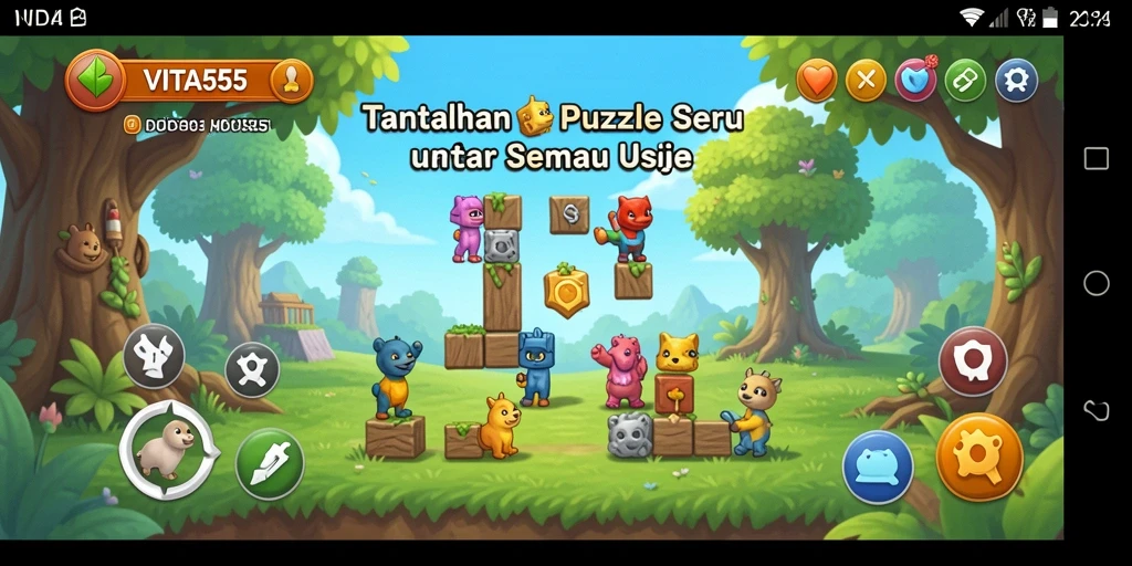 Tampilan gameplay VITA555 yang penuh warna dan menantang.